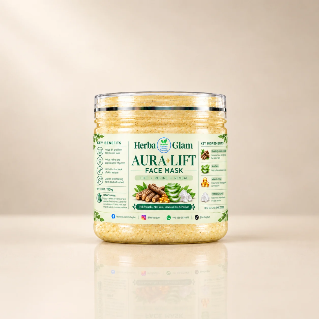 Herba Glam Aura Lift Face Mask with Mulaithi, Phitkari, Aloe Vera and Vitamin E