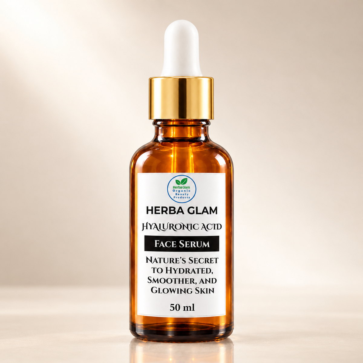 HERBA GLAM Hyaluronic Acid Serum for Face, 50 ml bottle