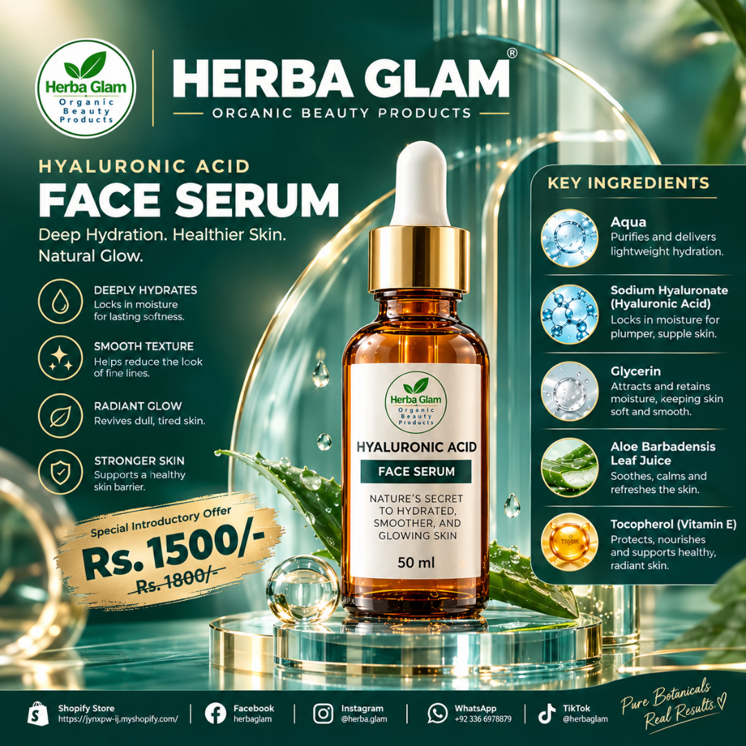 HERBA GLAM hydrating hyaluronic acid face serum