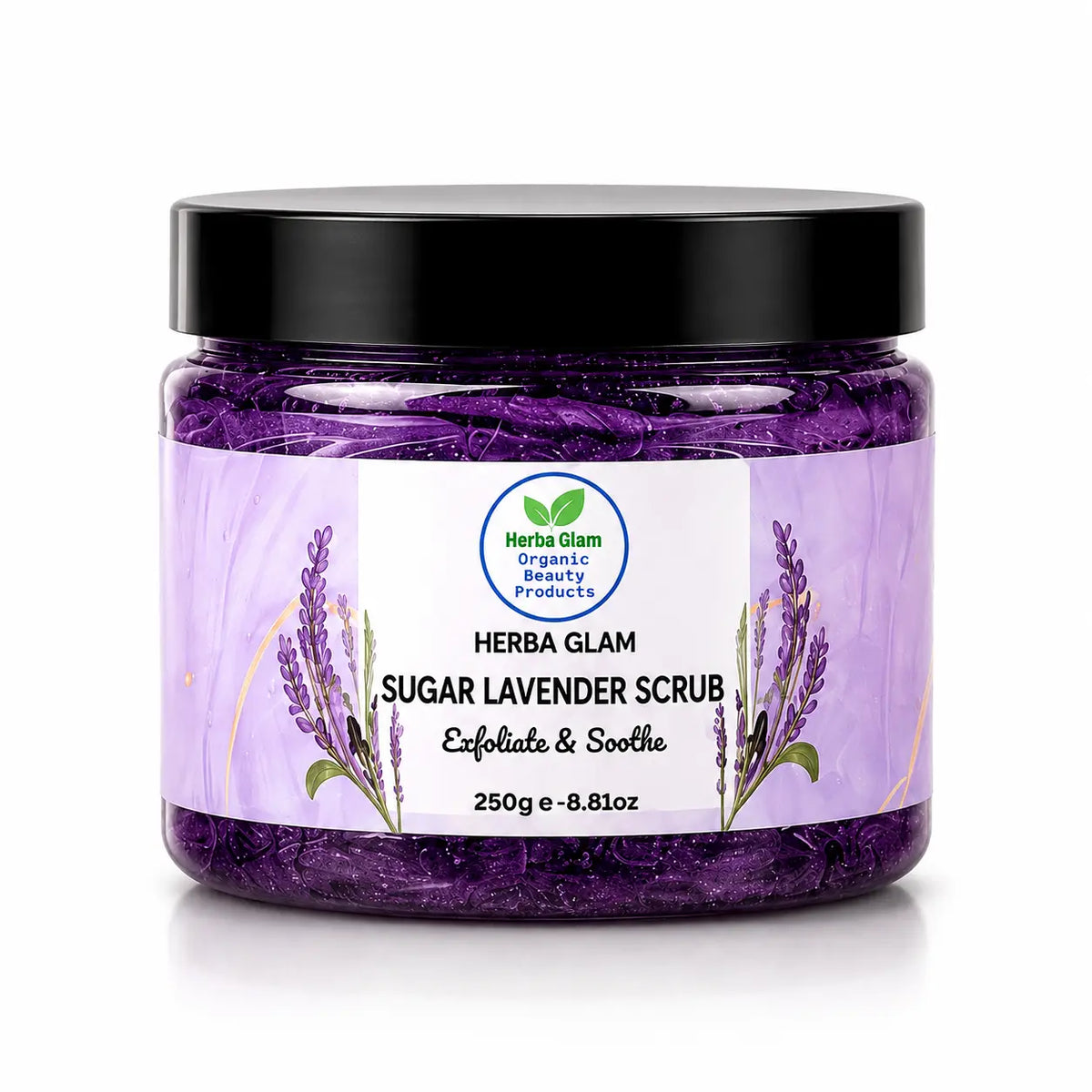 Herba Glam Lavender Sugar Face Scrub for soft, smooth skin