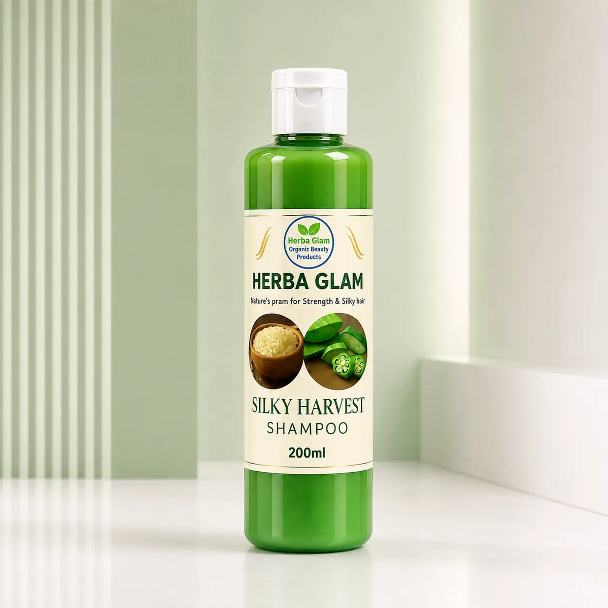 Herba Glam Silky Harvest Shampoo with Okra and Flaxseed